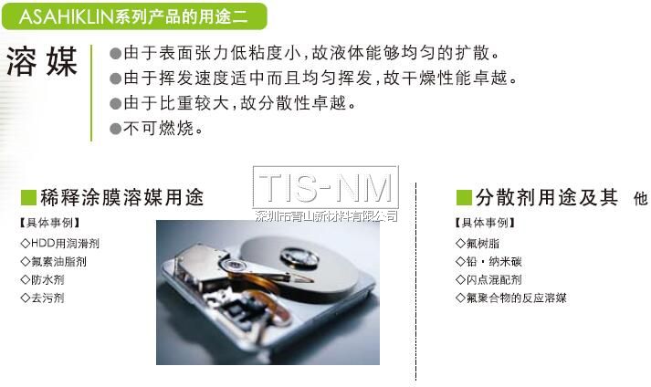 ASAHIKLIN產品用于溶媒